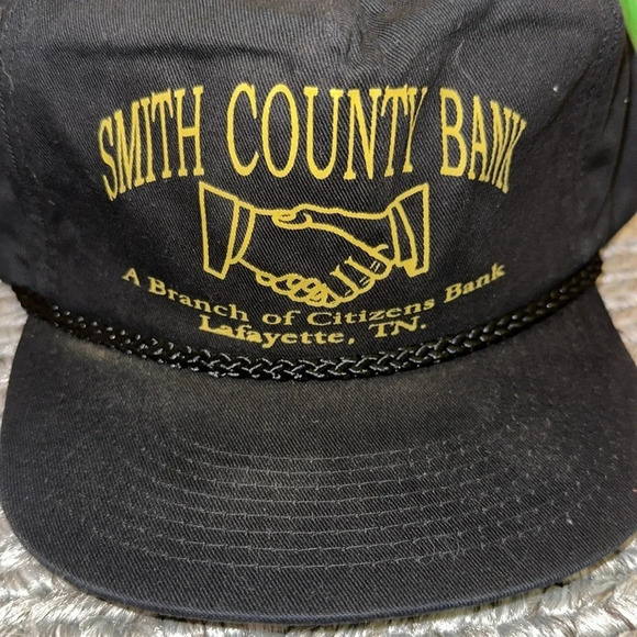 VTG Black Cap Hat SMITH COUNTY BANK Smith Co Tn SnapBack Adjustable - Picture 1 of 7
